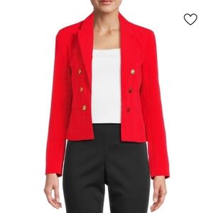 Nanette Lepore Military Style Red Cropped Blazer